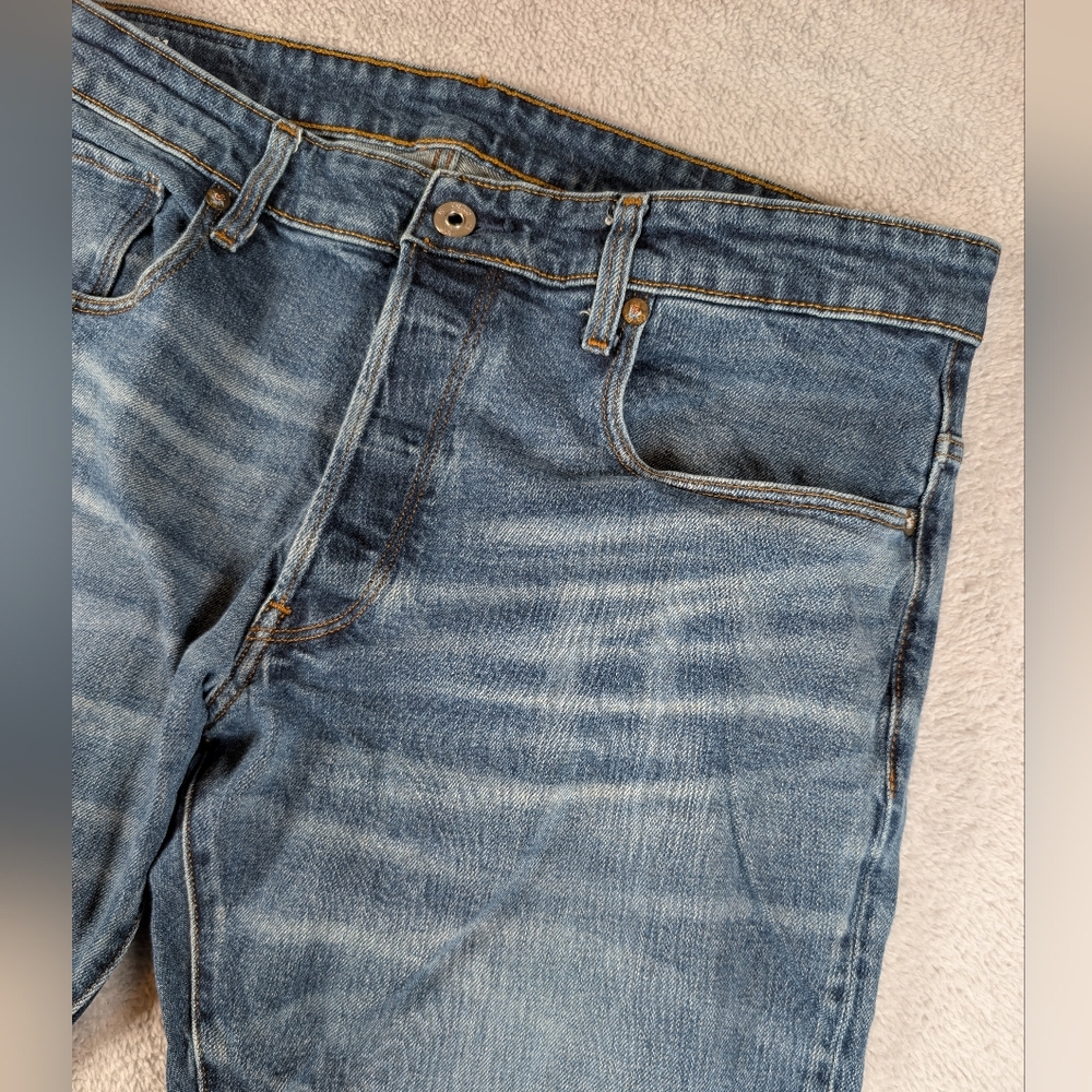 G-Star RAW 3100 Tapered Jeans Mens 36x38 (Fits‎ 36x36) Button Fly Blue Denim